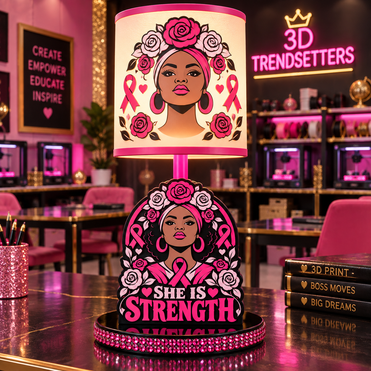 BREAST CANCER AWARENESS LAMP COLLECTION FIGHTERS &amp; SURVIVORS EDITION 10-DESIGN DIGITAL BUNDLE