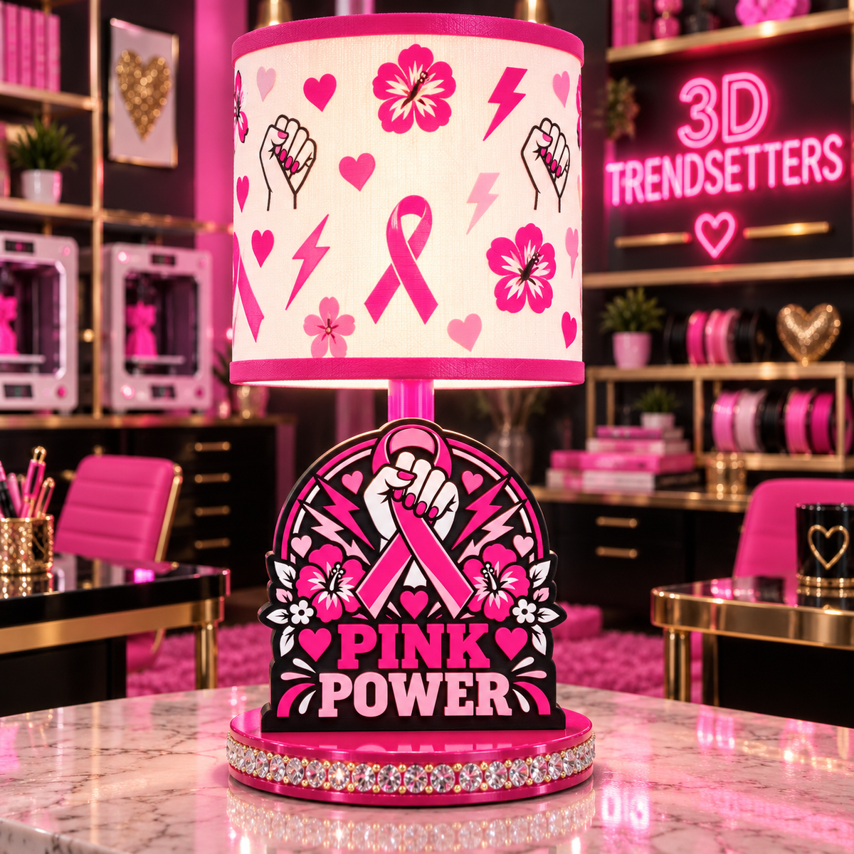 BREAST CANCER AWARENESS LAMP COLLECTION FIGHTERS &amp; SURVIVORS EDITION 10-DESIGN DIGITAL BUNDLE