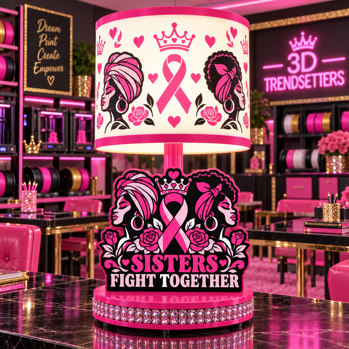 BREAST CANCER AWARENESS LAMP COLLECTION FIGHTERS &amp; SURVIVORS EDITION 10-DESIGN DIGITAL BUNDLE