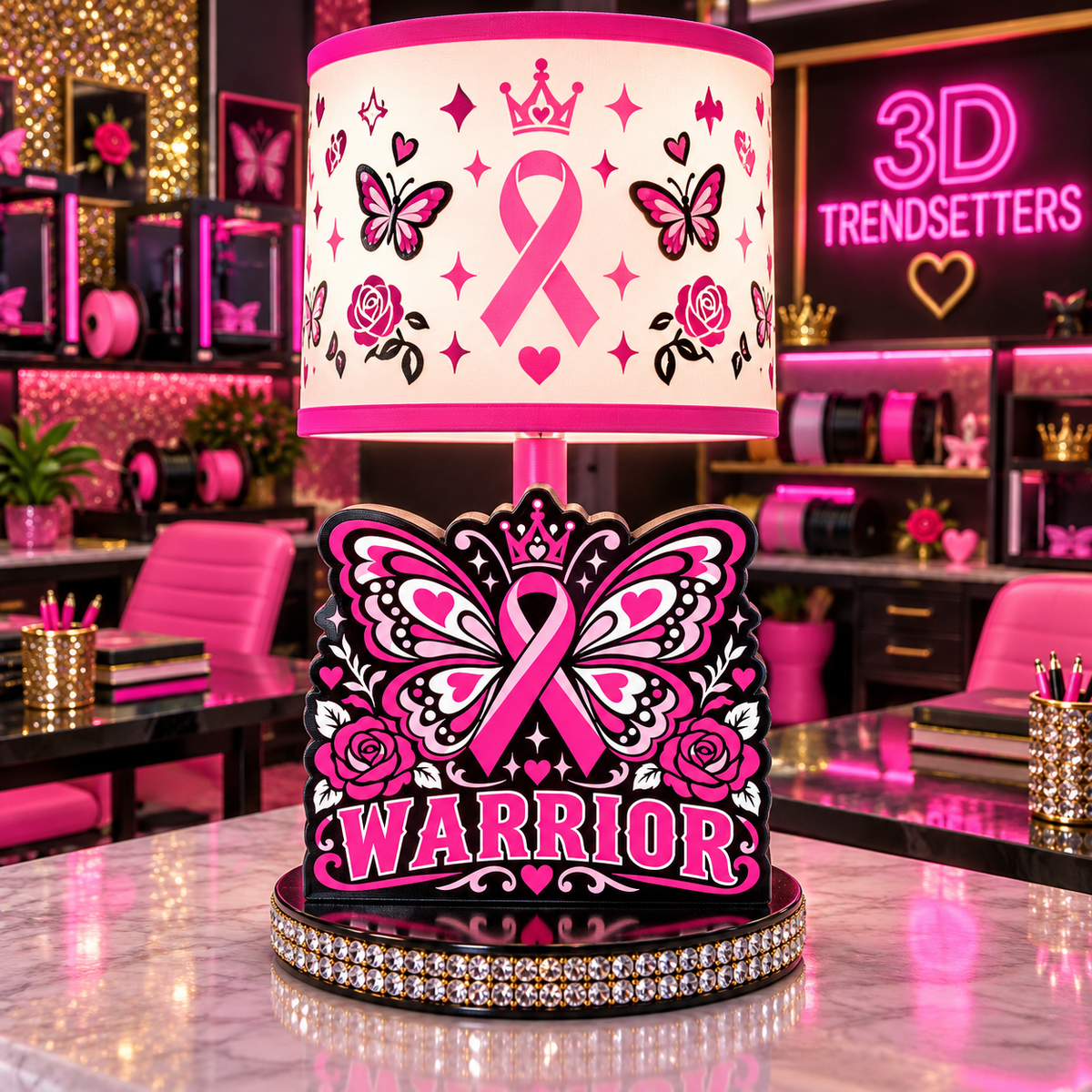 BREAST CANCER AWARENESS LAMP COLLECTION FIGHTERS &amp; SURVIVORS EDITION 10-DESIGN DIGITAL BUNDLE