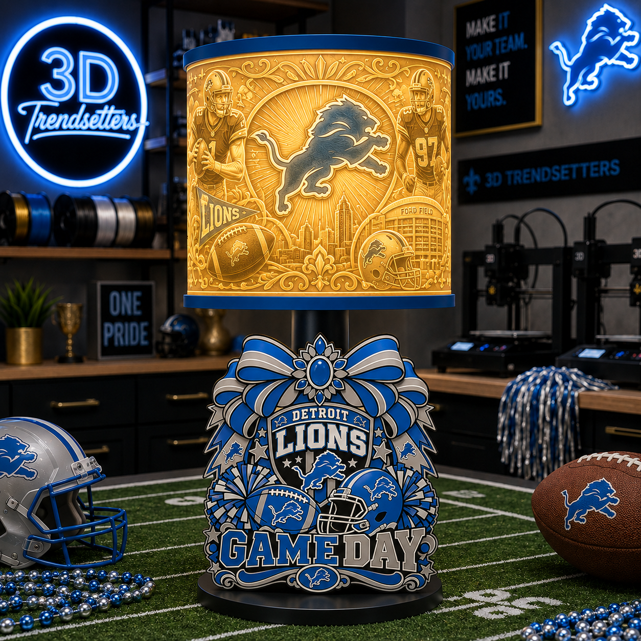 🏈 Female Team-Inspired Lamp Collection | Digital 3D Print Files