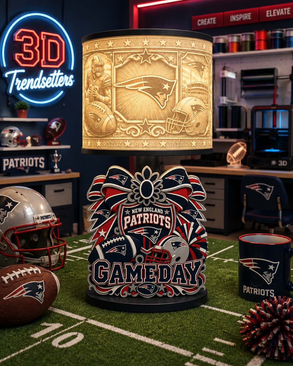 🏈 Female Team-Inspired Lamp Collection | Digital 3D Print Files