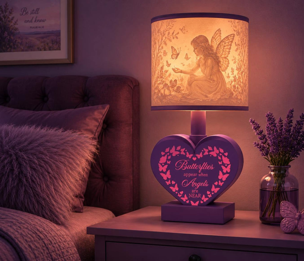 Butterflies Appear When Angels Are Near Memorial Lamp NFC Combo– Digital STL File