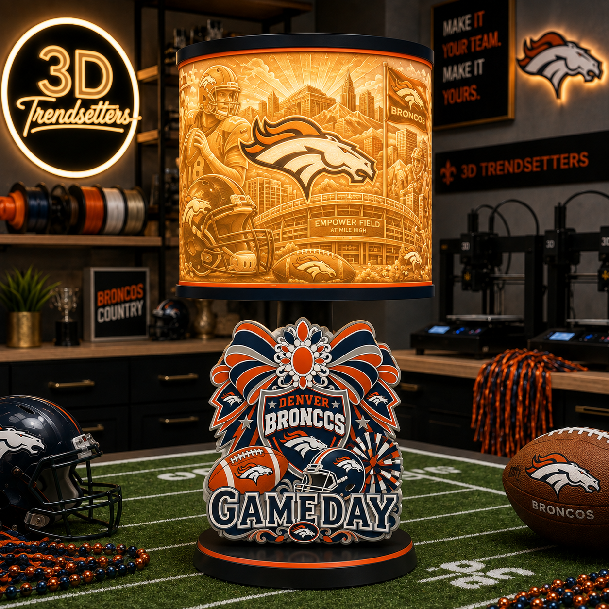 🏈 Female Team-Inspired Lamp Collection | Digital 3D Print Files