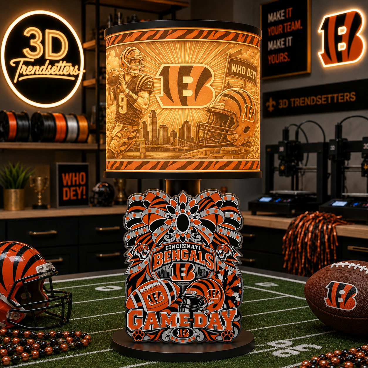 🏈 Female Team-Inspired Lamp Collection | Digital 3D Print Files