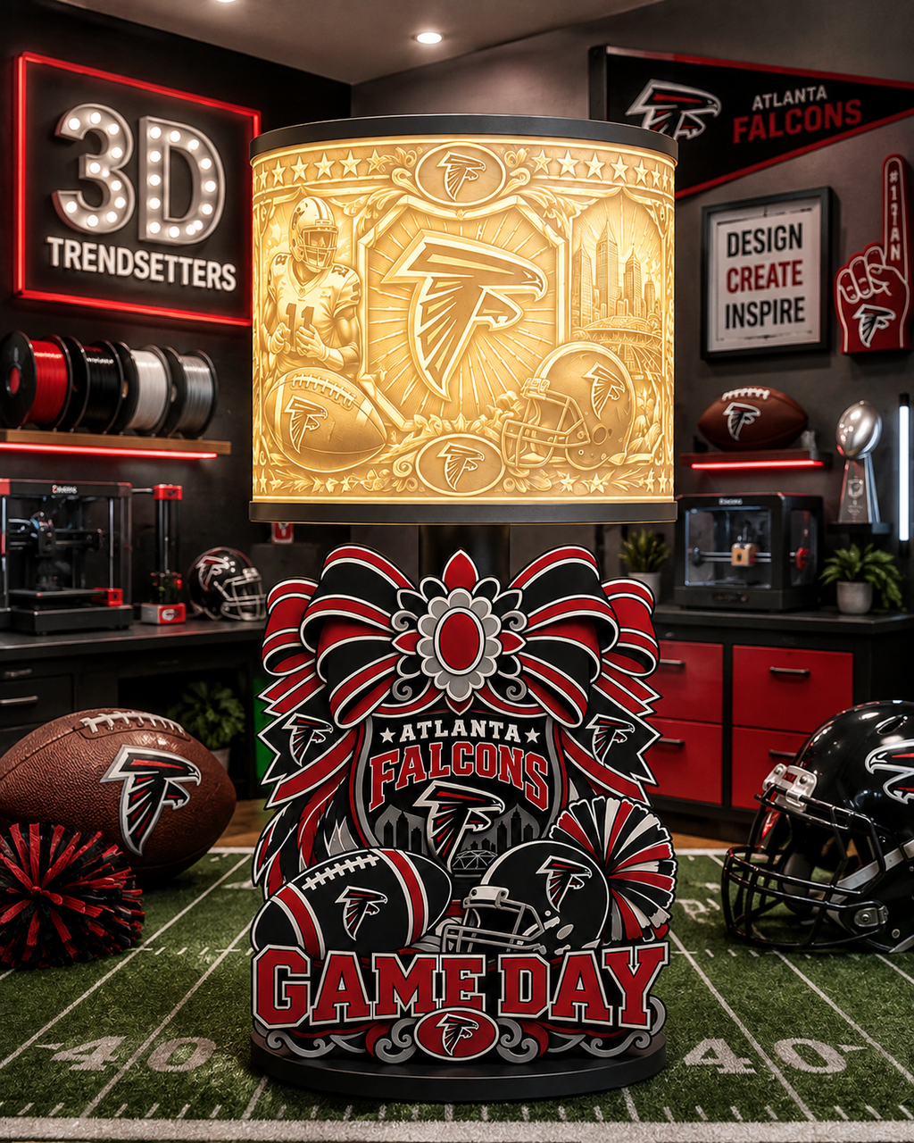 🏈 Female Team-Inspired Lamp Collection | Digital 3D Print Files