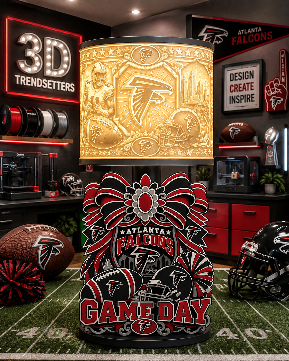 🏈 Female Team-Inspired Lamp Collection | Digital 3D Print Files