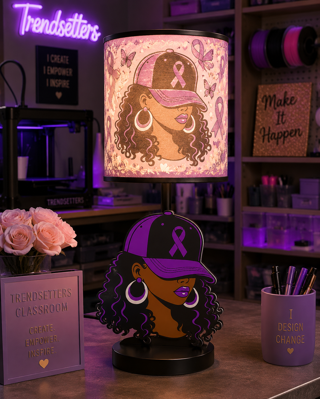 Female Lupus Awareness Lamp Base – Digital 3D Print File