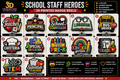 School Staff Heroes 3D Printed Badge Reel Bundle Digital File Only