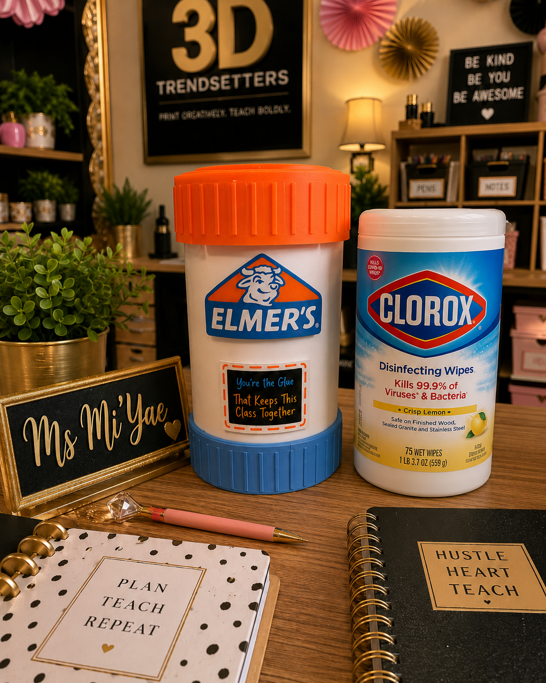 Glue Bottle-Inspired Classroom Wipes Holder – Digital File