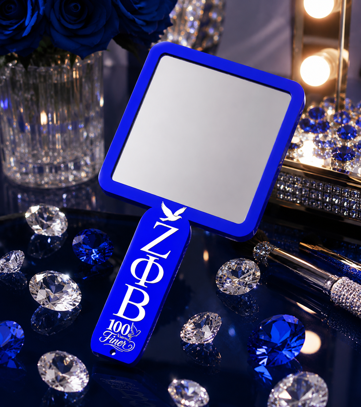 Blue Sistahood Hand Mirror