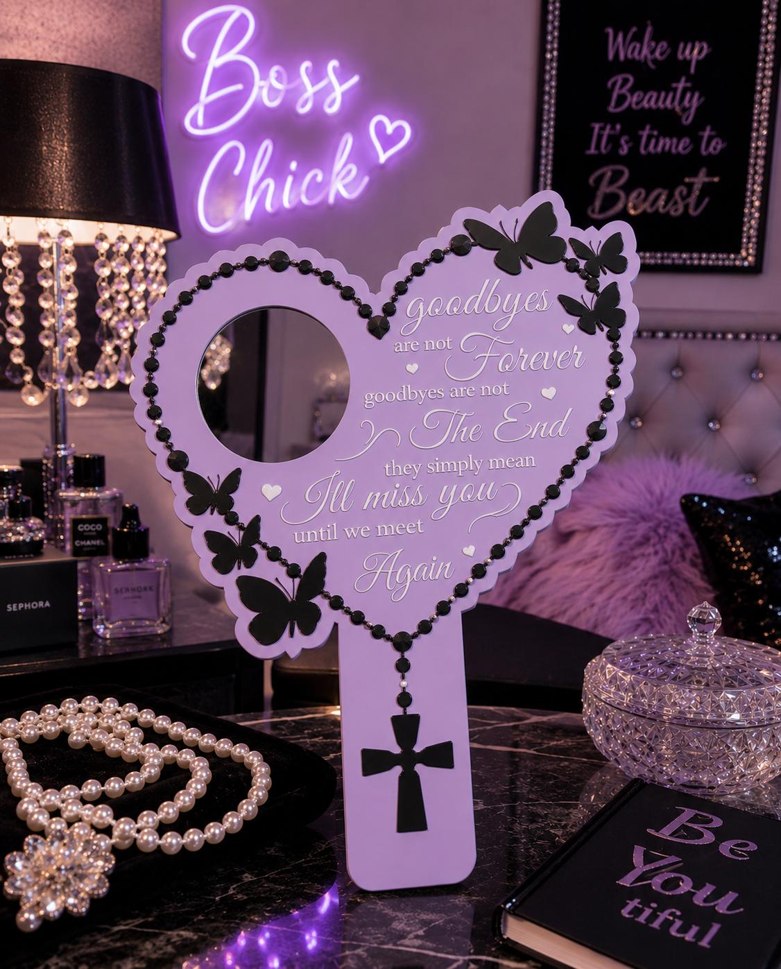 Memorial Heart Hand Mirror – Forever in My Heart Edition