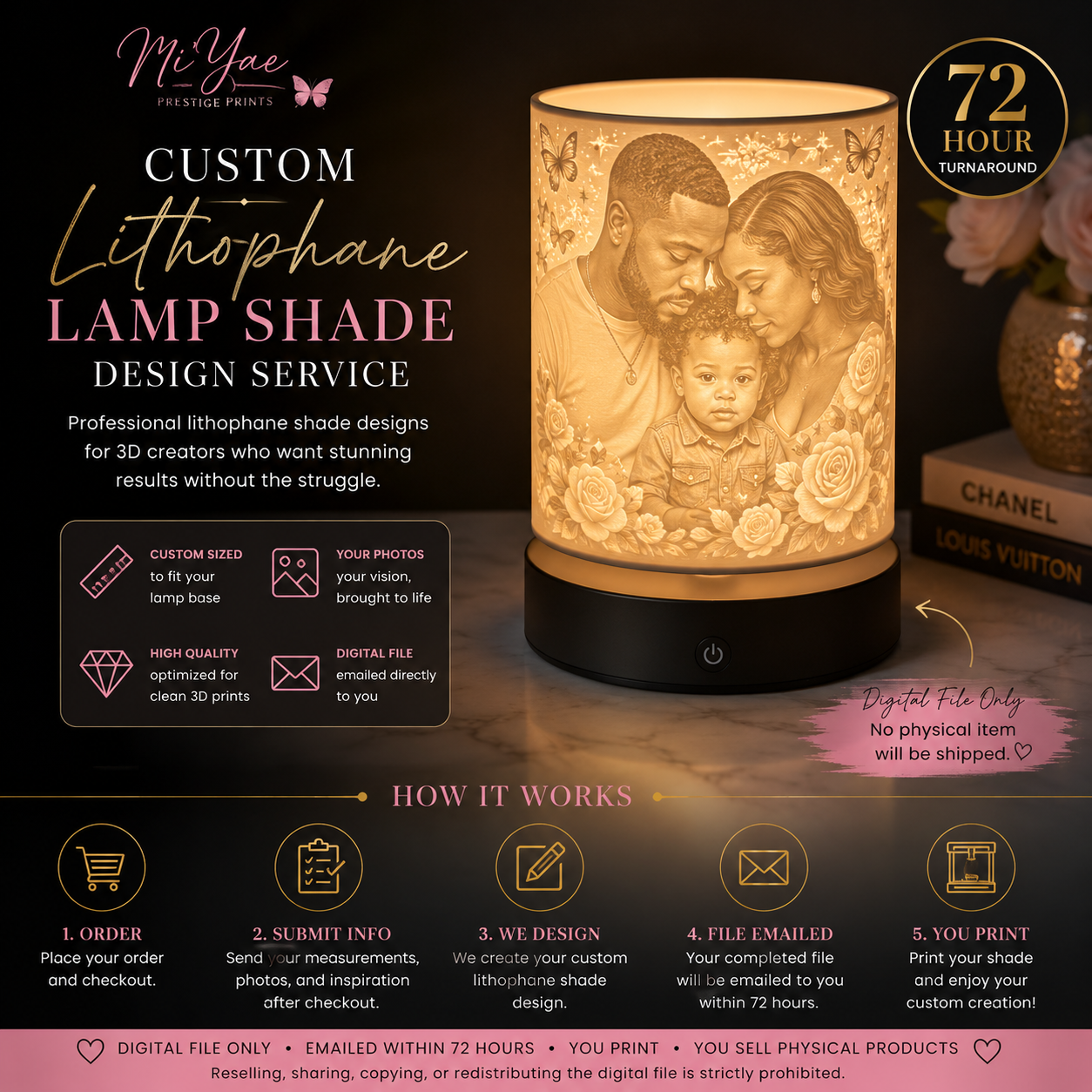 Lithophane Lamp Shade Design Service Digital File Only