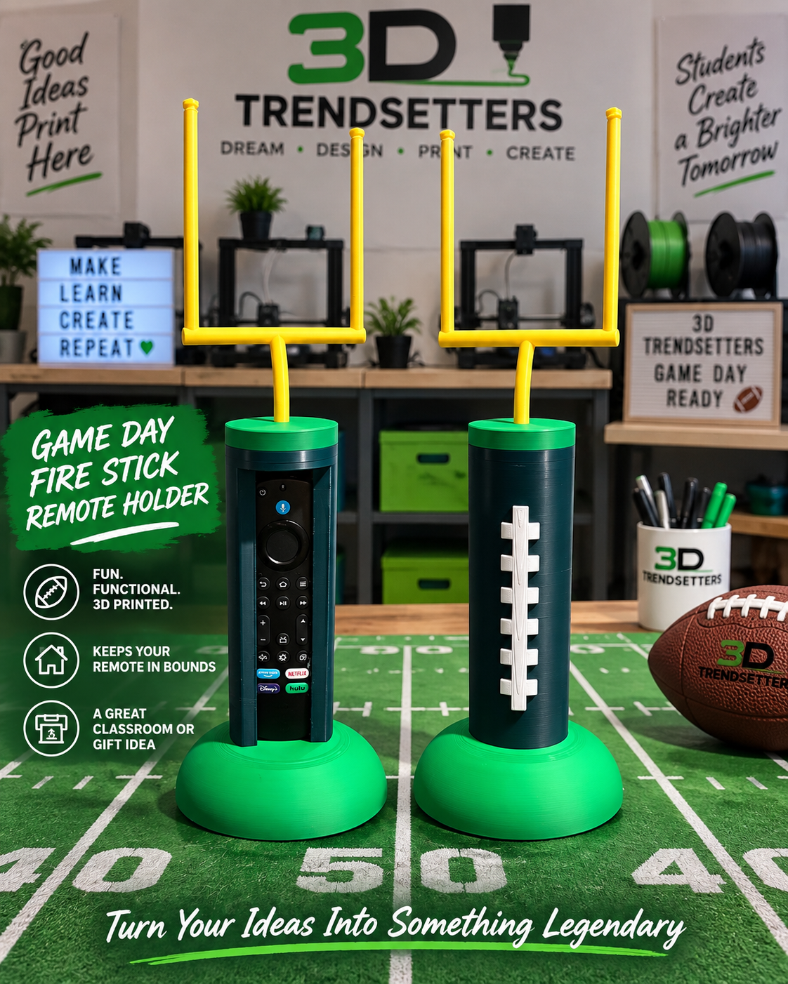 🏈 Game Day Fire Stick Remote Holder – Digital 3D Print File