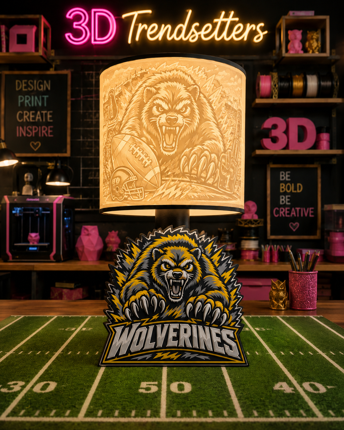 College 🏈 Team-Inspired Lamp Base Digital File