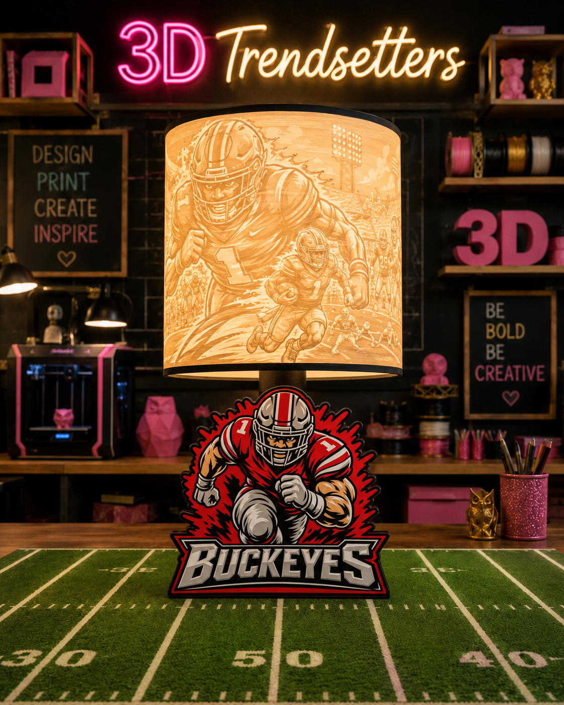 College 🏈 Team-Inspired Lamp Base Digital File
