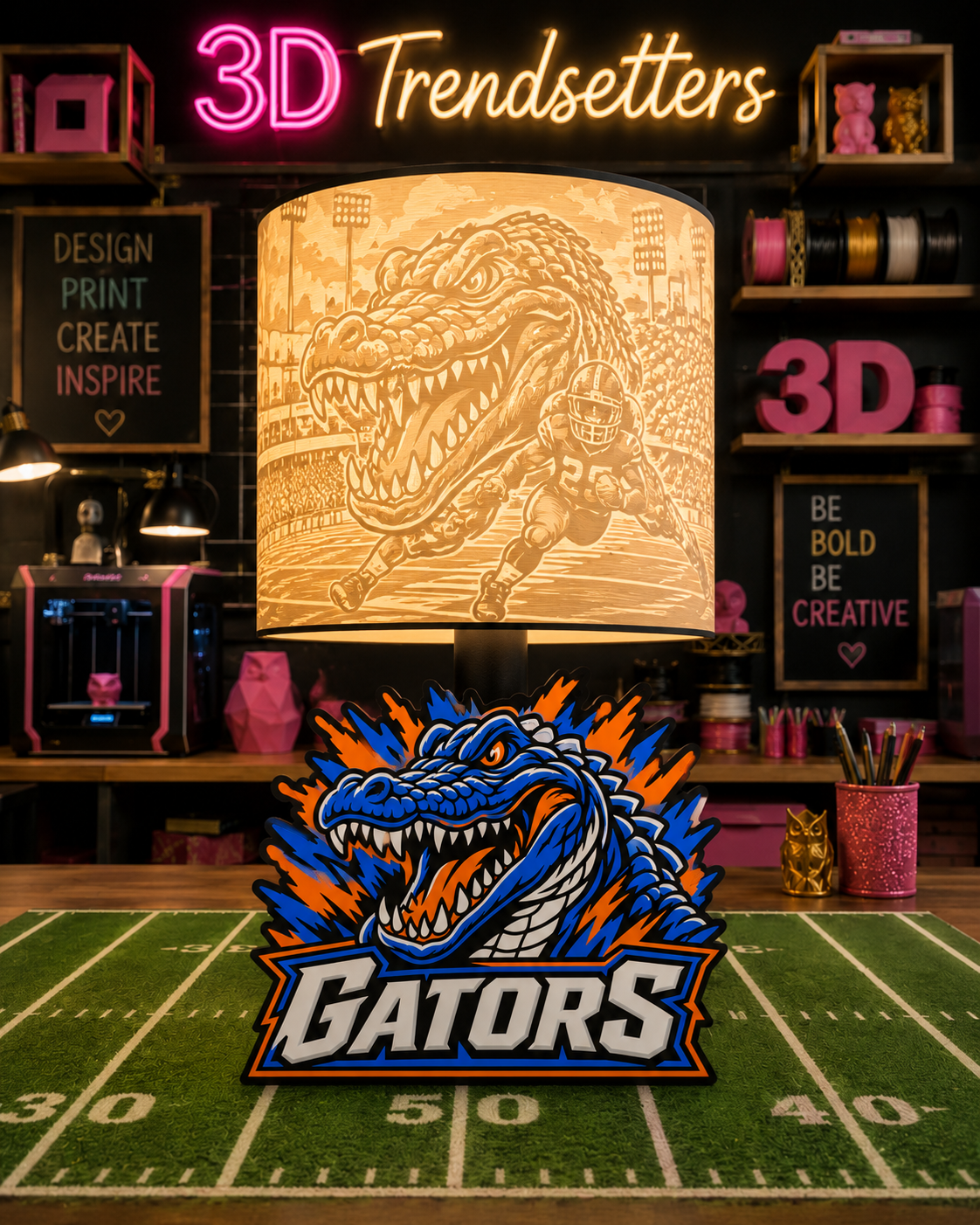 College 🏈 Team-Inspired Lamp Base Digital File