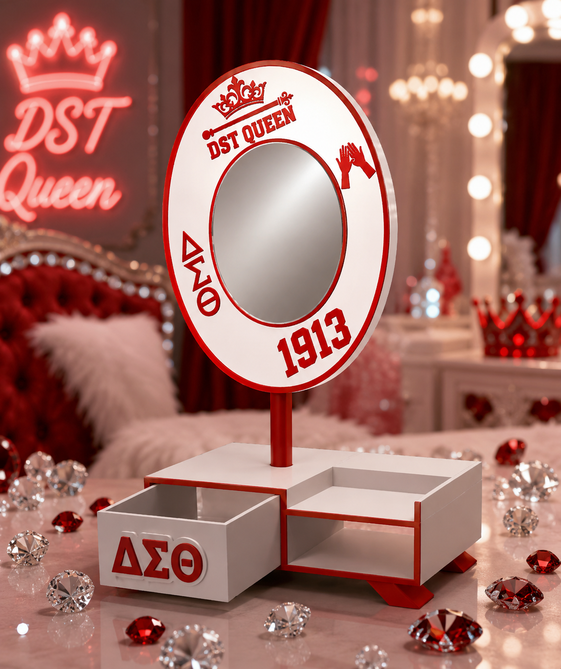 DST Queen Vanity Mirror(Vanity not included) Add on piece– Digital STL File
