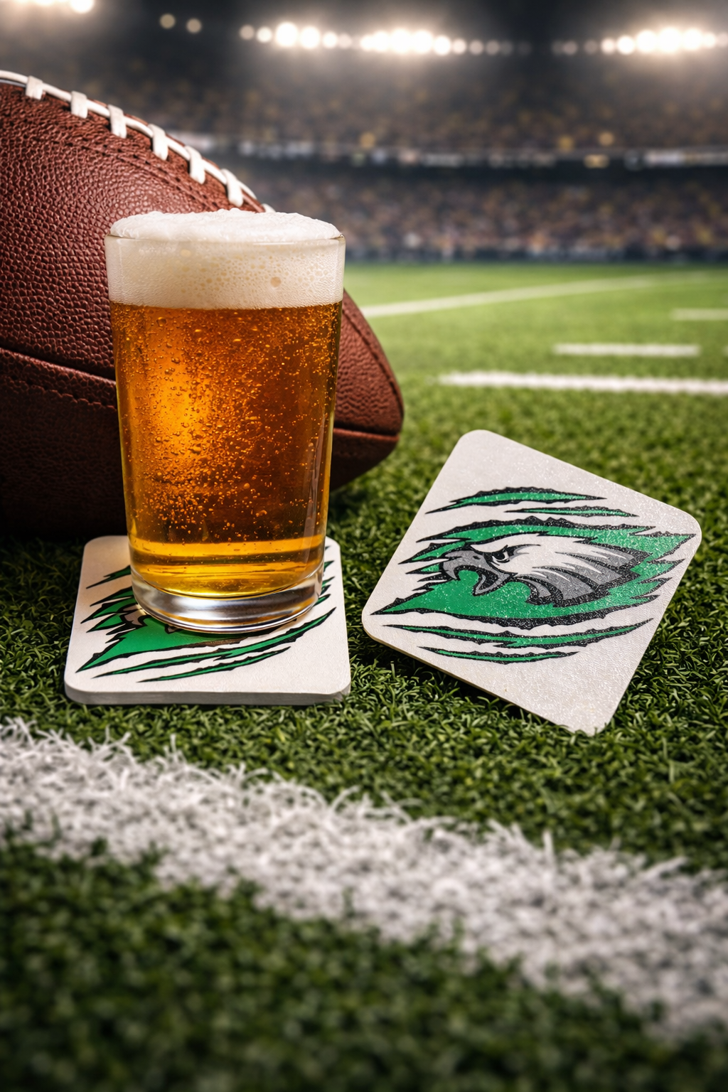 🏈 Ultimate Game Day Coaster Set (Pack of 5) – Custom Team Edition