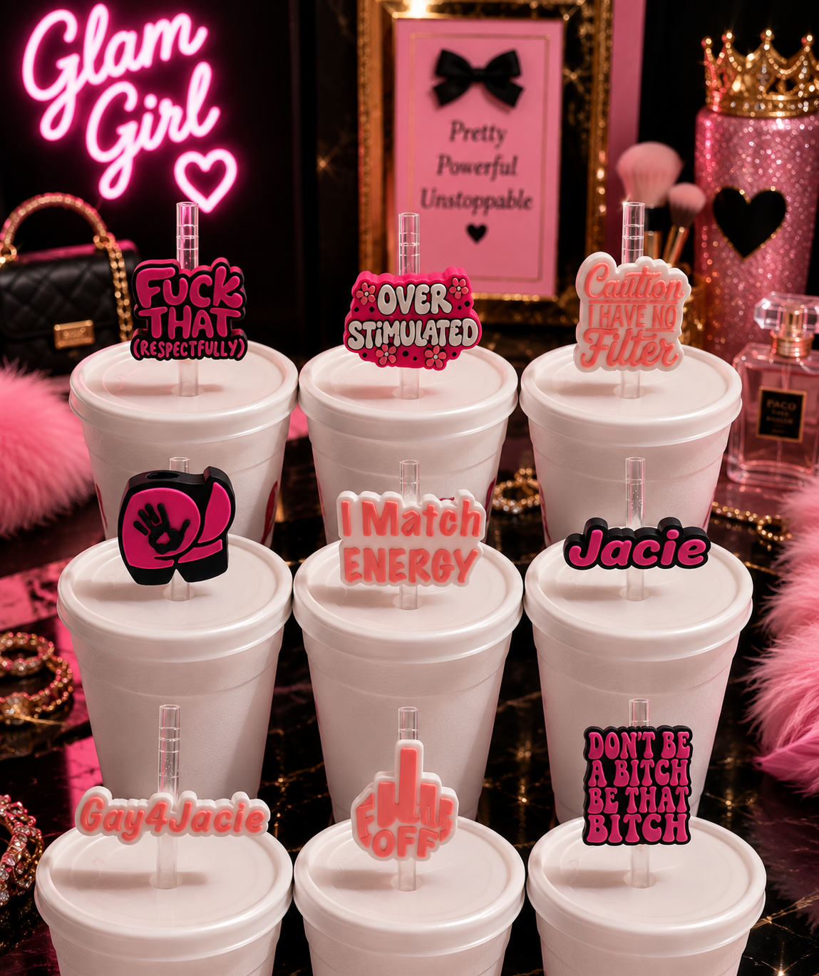 ✨ Glam Girl Straw Toppers ✨