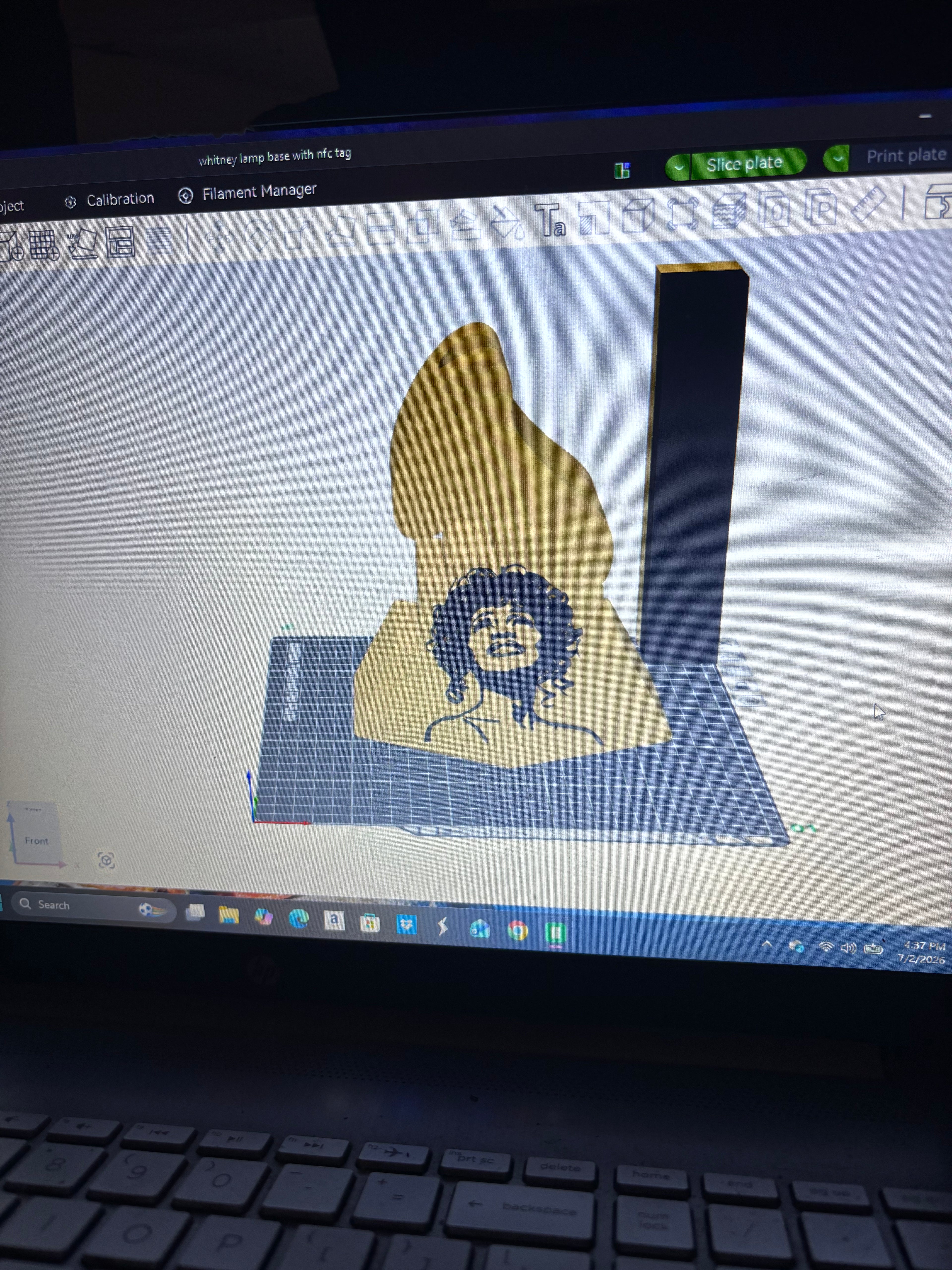 Whitney Houston Grammy Lamp Base With NFC Tag Digital File Only