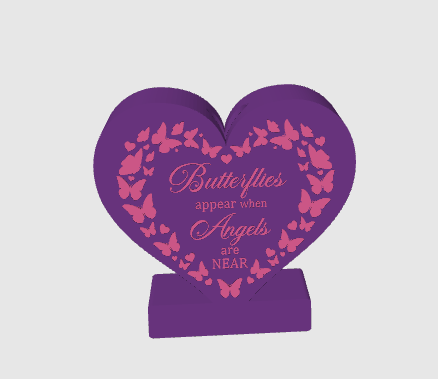 Butterflies Appear When Angels Are Near Memorial Lamp NFC Combo– Digital STL File