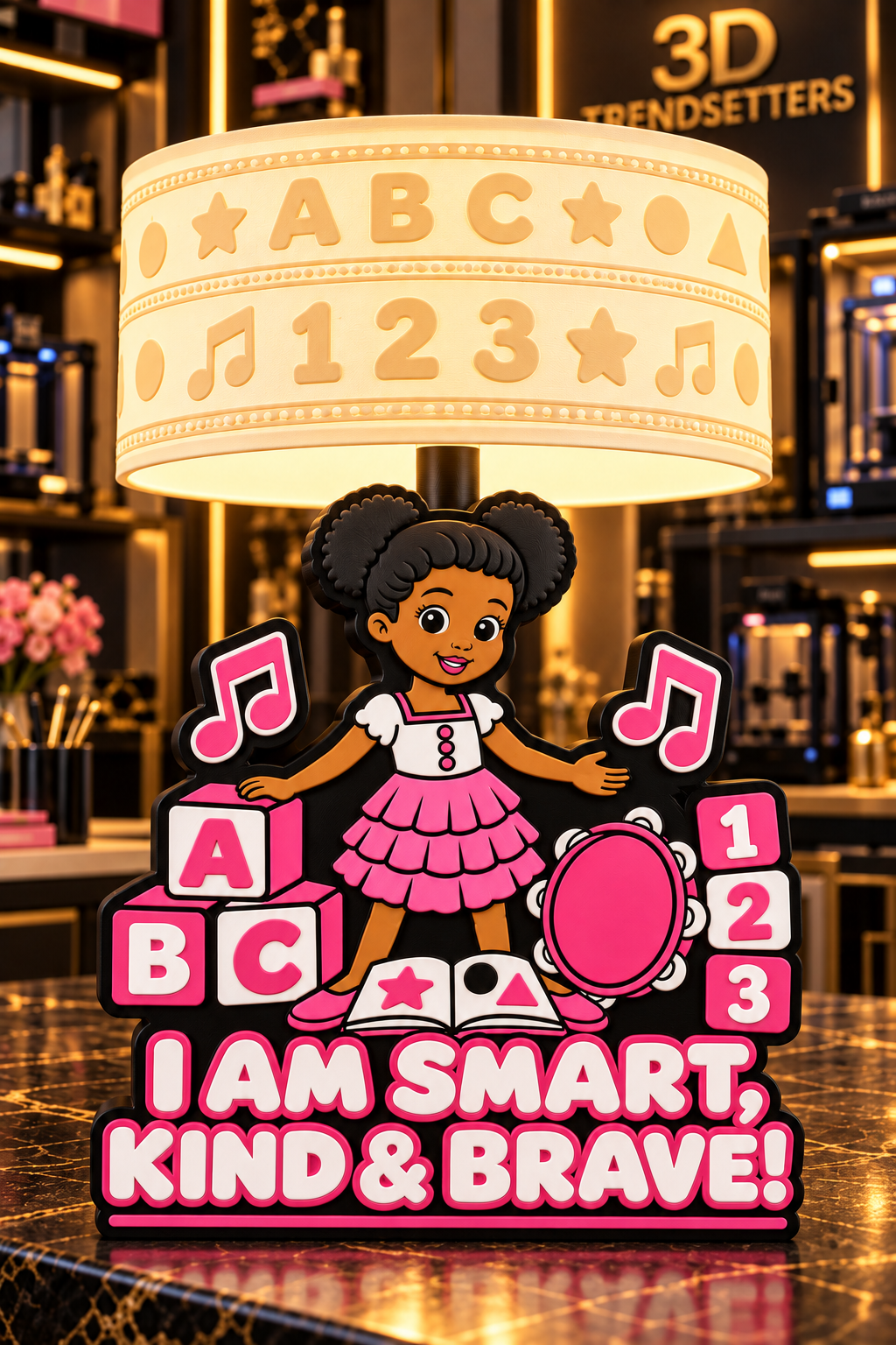Smart, Kind &amp; Brave Learning Lamp | Individual Digital 3D Printing File