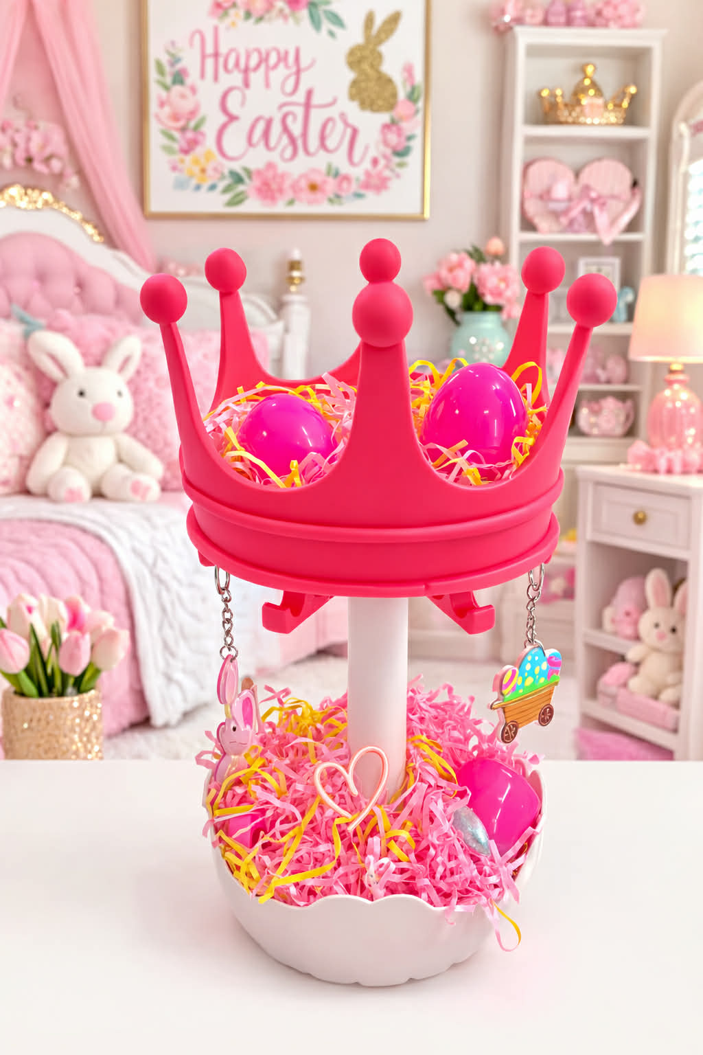 👑 Easter Princess Crown Candy Display Basket