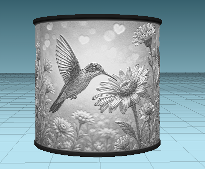 Hummingbird Meadow Lithophane Lampshade – Digital Download