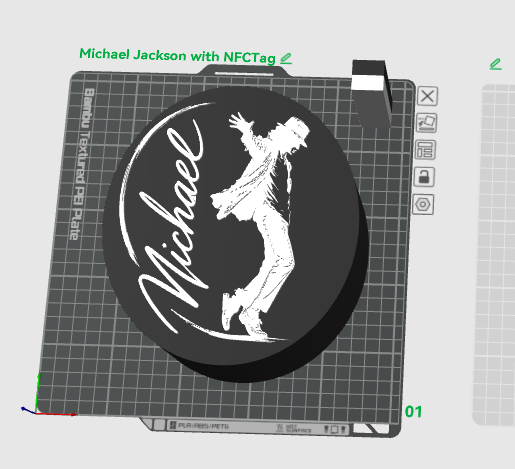Michael Jackson NFC Tag Lamp Base with Shade Combo Digital file only